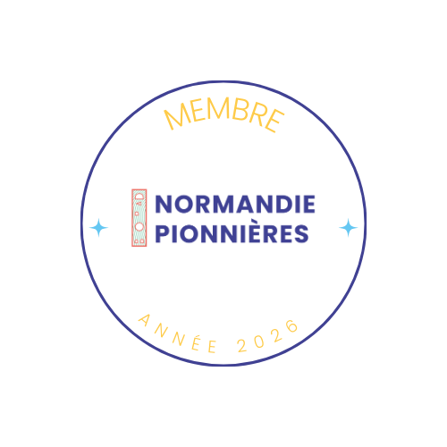 Logo officiel du réseau Normandie Pionnières, structure d’accompagnement partenaire de Parenthée à Caen.